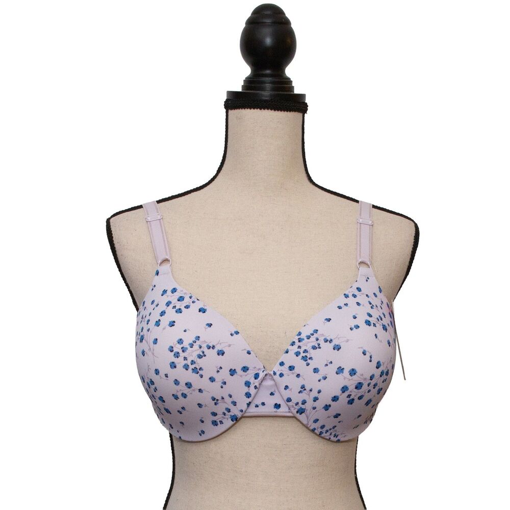 Warners 36D T-Shirt Bra Cushioned Lightly Lined Full Coverage Underwire Floral